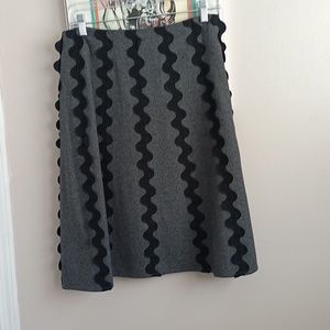 Grey and black wool skirt